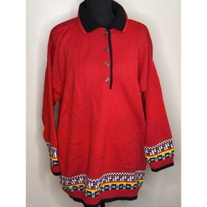 Vintage Great Times Women's Red Long Knot Jacket